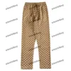 xinxinbuy Hommes femmes pantalon design Double lettre tissu jacquard Printemps été coton Pantalon décontracté lettre kaki Gris blanc noir XS-L