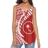 Camisetas femininas Henley Camisa Polinésia Roupa Tribal Chuuk logotipo dourado PRIMEIRA PRIMA