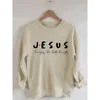 Dames t -shirt Jezus print retro vintage katoen lange mouwen sweatshirt 230311