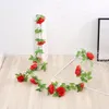 Decorative Flowers Artificial Peony Rose Vines Garland Green Leaves Hanging Plant For Home Ceiling Wedding Arch Door Christmas Party Decor