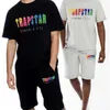 Summer Trapstar T Shirt Designer Tops broderade bokstäver T-shirt Rund hals Kort ärm Tee Street Fashion Casual Sports Suit Jogger Pants S-XL 90D3
