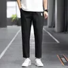 Pantaloni da uomo Sport coreani Studenti giovani estivi da uomo Ice Thin Straight Tube Pantaloni ad asciugatura rapida Boy Casual Pantaloni a 9 punti 230311