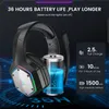 2.4GHz Wireless Headphones E1000 WT 7.1 Surround Wired Gaming Headset Gamer with ENC Mic Low Latency for PC/PS4/PS5/Xbox