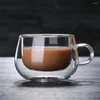 Wine Glasses 150-450ml Heat-resistant Double Wall Glass Cup Beer Espresso Coffee Set Handmade Mug Tea Whiskey Cups