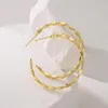 Hoop kolczyki Mafisar Big Circle Round For Mase Fashion Gold Splated Punk Charm Geometryczna biżuteria na imprezę miedzianą