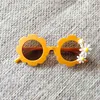 Güzel kızlar bisiklet güneş gözlükleri çocuk beden moda yuvarlak çiçek çerçeve gözlük sevimli çiçekler
