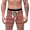 Underpants Men Funny Tacky Christmas Boxer Shorts Breathable Comfortable Cartoon Puppy 3D Print GYM Fitness