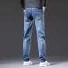 Мужские джинсы Осень мужчины Регулярно подходят для растяжения классический стиль дымный серый серый цветок повседневные джинсовые брюки мужской брюки Blue 230310
