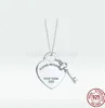 Hanger Kettingen Tif Designer hart hanger met Key tag Ketting diamanten oorknopjes Dames Luxe Merk Sieraden Klassiek Mode 925 sterling zilver