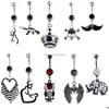 Navel Bell Button Rings Bk10001 Belly Ring Mix 10 Styles Aqua.Colors Pcs Crown Owl Heart Gun Skl Drop Delivery Jewelry Body Dhgarden Dhmwr