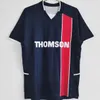 Retro voetbalshirts 1998 1999 Weah Anelka Okocha Ibrahimovic Ronaldinho Beckham PSGS Shirts Classic Shirt Vintage Kits Men Maillots de voetbal jersey