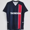 Camisas de futebol retrô 1998 1999 Weah Anelka Okocha Ibrahimovic Ronaldinho Beckham Psgs camisas clássicas camisa vintage kits Men Maillots de futebol camisa de futebol