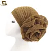 Masque facial à la mode cache-cou Nouvelle soie brillante grande fleur bandeau chapeau indien tjm-322