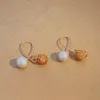 S3504 Fashion Jewelry Hollowed Ball Faux Pearl Dangle Earrings For Women Niche Design Crossed Tassel Earrings