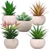 Decorative Flowers Artificial Succulent Bonsai Creative Ornaments For Home Table Garden Decoration Simulated Plants With Pot Decor Gift