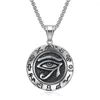 Pendant Necklaces Egyptian The Eye Of Horus Mens Stainless Steel Round For Woman Jewelry Gift