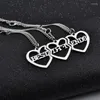 Anhänger Halsketten Einfache Mode 3 Freunde Persönlichkeit Liebe Angst Symbol Halskette Schwestern Klassenkamerad Nachbar Geschenk Schmuck