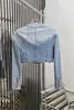 Kurtki damskie Projektant Nowy produkt metalowy przycisk Krótki dżins płaszcz z długim rękawem jeansowy Temperament Temperament Krótki płaszcz B1006