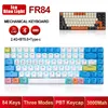 RF84 84 клавиши игр механическая клавиатура BT 5.0/Type C/2.4G Беспроводные клавиатуры PBT -клавиш Blue/Brown Switch White Blue Light 3000