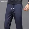 Herenbroek Mingyu Brand Zomer Casual broek Men Zip Pocket Slim Jogging Outdoor Sweatpants Black Gray Blue Skinny Trousers Man 28-38 230311