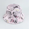 HBP Panama bred 2021 Brim Summer Bucket Hats Coconut Tree Farterfly Flower Print Fisherman Hat For Men Women Travel Beh Fishing Cap P230311