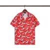 남성 디자이너 블라우스 캐주얼 셔츠 패션 편지 타이거 프린트 슬릭 볼링 셔츠 남성 플러스 사이즈 드레스 셔츠 여름 짧은 소매 티셔츠 티셔츠 M-3XL