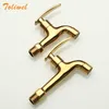 Bathroom Sink Faucets Laundry Bathroom Wetroom Faucet Wall Mount Cold Water Faucet Sink Tap Spigot Bibcocks Water tap Gold Color 230311