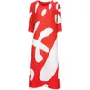 Casual Dresses Miyake Pleated 2023 Summer Temperament High-end Long Skirt Loose Printing A-line Dress Female