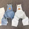 Roupas para cães denim jeans vestido macacão casaco jaqueta menino menina roupas casal pet outfit filhote de cachorro traje macacão dropship 210809236w