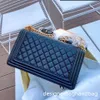 Designer de luxe sac caviar sac à main mode Messenger sac classique Le Boy femmes cuir de veau forme carrée rabat épaule Sling Vintage CC sacs