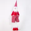 Decorazioni natalizie Top-Santa Claus pupazzo di neve renna bambola presente Babbo Natale con le gambe lunghe in tessuto Mesh Musi