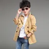 Tench Coats Boys Winter Winter Coat عالي الجودة من الصوف الصلب المزدوج الصلب للأطفال