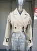 여성 트렌치 코트 RR3191 대형 자른 여성 짧은 카키 재킷 숙녀 긴 소매 루즈 코트