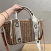 Raffia Knit Tote Bag Designer for Women Luxurys grandes bolsas de praia Bolsas de bolsas de ombro de moda de moda cruzadas Bolsas de bolsas