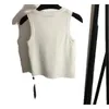 Kurz geschnittenes Top für Damen, Tanktops, Designer-Strickweste, Pullover, T-Shirts, Designer-gestreifter Brief, ärmellose Oberteile, Strickmode, Damenpullover