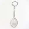 Keychains Cute Sport Tennis Racket Pendant Keychain Fitness Keyring Metal Golden Silver Color Key Chain Ring Jewellery Accessories Gift