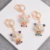 Keychains Crystal Pig Key Chains Holder For Women Rhinestone Purse Bag Buckle Pendant Rings Car Decoration Gift Jewelry CH3581