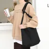 Evening Bags Japanese Retro Wash Old Canvas Bag Ins Casual Knotted Shoulder Net Red Fashion Solid Color Messenger Women's