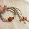 Braccialetti China-Chic New Chinese Natural Stone Bracciale intrecciato Girl Friend Design per piccoli gruppi Elemento in stile etnico Sovrapposizione di corda a mano