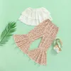 Zestawy odzieży 2PCS Summer Infant Suit 2023 Modna dziewczynki Piękne bawełniane koronkowe koronkowe górne kwiatowe nadruk Flash