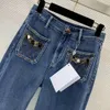 Jeans pour femmes Designer 2023 Nouveau Printemps Eté Mode Pantalon droit lambrissé Marque Même style Vêtements de luxe 43HO