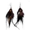 Dingle örhängen 2023 Boho svart fjäderhänge mode damer etnisk hippie festival fest smycken vänner gåva grossist