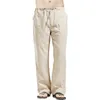 Mens Pants BOLUBAO Summer Men Solid Color Linen MultiPocket Straight Casual Large Size Breathable Light Loose Trousers Male 230310