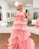 Strapless Ruffle Prom Dress 2k23 Ball Gown Layered Voluminous Skirt Empire Periwinkle Lady Pageant Formal Evening Event Party Runway Black-Tie Gala Quince Rose