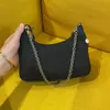 Heiße 3-teilige Hobo-Taschen aus Nylon, Handtasche, Damen-Umhängeaccessoires, modische Geldbörse, Bestseller, schwarze Kettentasche, Prettyplus Damen-Schultertasche