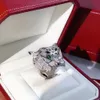 Kadın için Panthere Ring MAN Diamond Emerald Gold kaplamalı 18K T0p Kalite En Yüksek Sayaç Klasik Stil Zarif Hediye 028