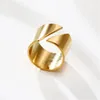 Roestvrij staal moderne wrap brede ring voor vrouwen geometrische vinger verklaring ring partij gelaagde chique sieraden