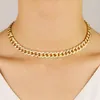 Chains Gold Color Hip Hop Iced Out Bling Chain Choker Necklace Fashion CZ Miami Cuban Trendy Classic Unisex Jewelry Gift Party