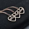 Anhänger Halsketten Einfache Mode 3 Freunde Persönlichkeit Liebe Angst Symbol Halskette Schwestern Klassenkamerad Nachbar Geschenk Schmuck