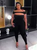 Womens Jumpsuits Rompers BOOFEENAA Black Bodycon Jumpsuit Hollow Cut Out Off Shoulder Sporty Sexy Outfit Summer Clothes for Women C85BH21 230310